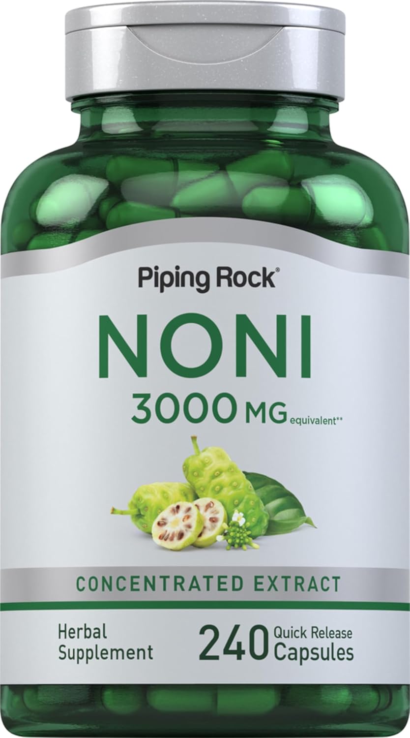 Piping Rock Noni Capsules | 3000mg | 240 Count | Fruit Extract | Supplement Concentrate | Non-GMO, Gluten Free