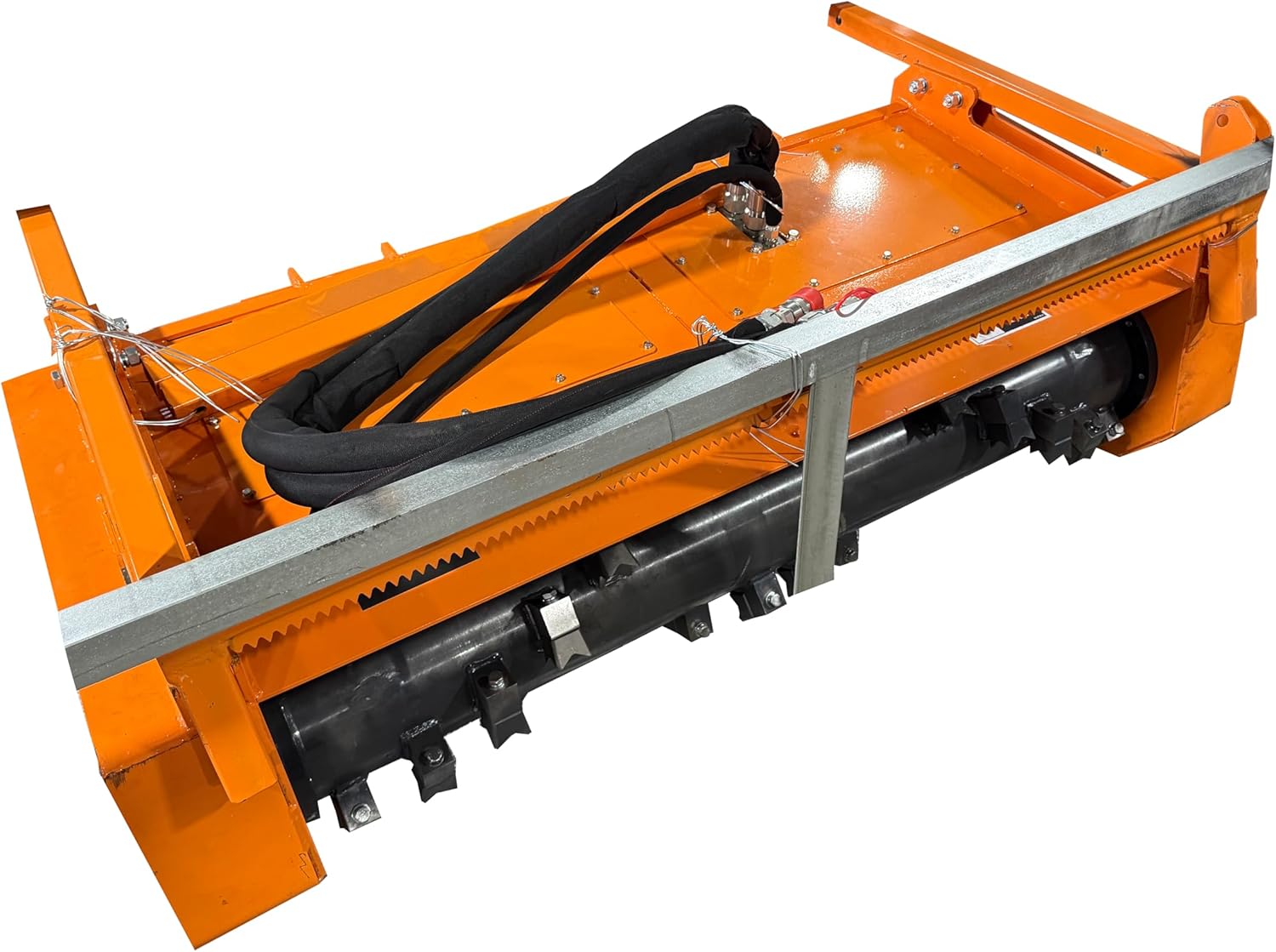 60" Drum Mulcher Forestry Mulcher Heavy Duty Skid Steer Attachments for Construction and Land for Bobcat Skid Steer Loader, Clear Land, Remove Shrubs, and Manage Weeds