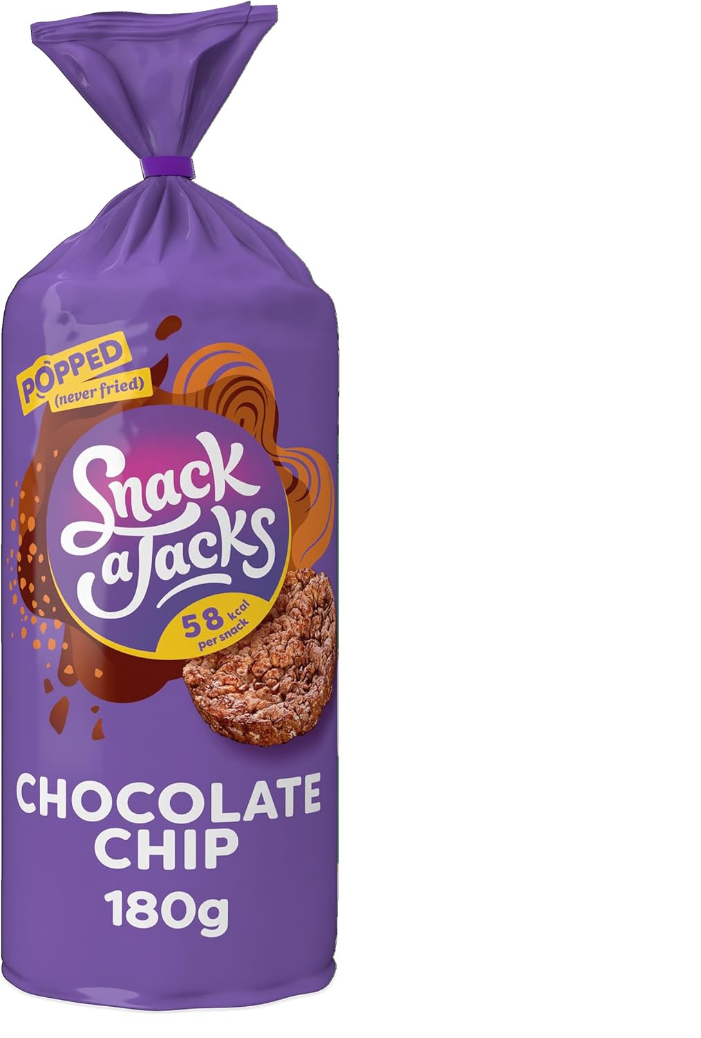 Snack A Jacks Jumbo Chocolate Chip Rice Cakes 180g (Case of 8)