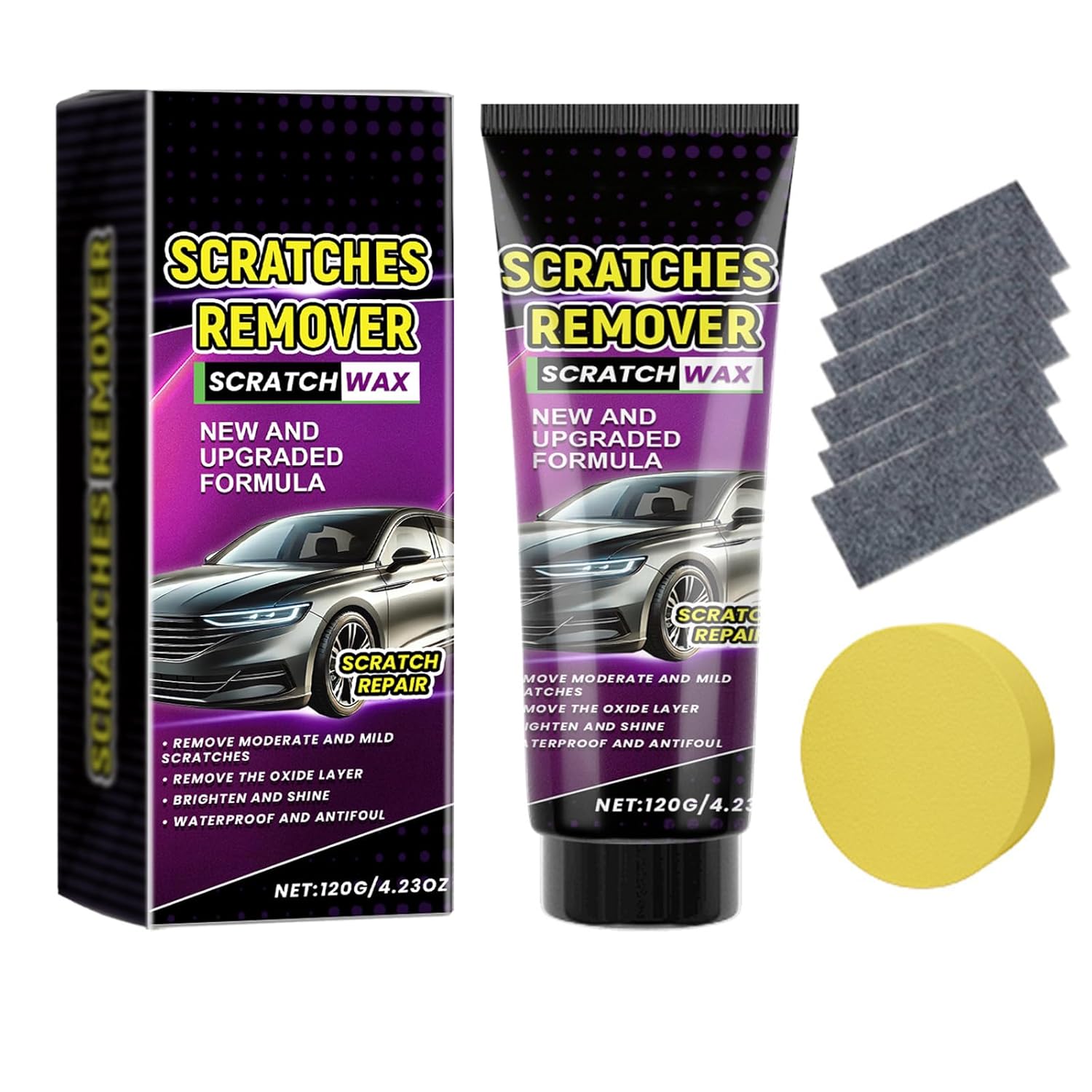 Nano Sparkle Cloth Car Scratch Remover Set,Nano Sparkle Cloth and Car Scratch Repair Paste,2025 New Car Scratch Repair Paste Polishing Wax,Magic Nano Sparkle Cleaning Cloth Car Scratch Remover