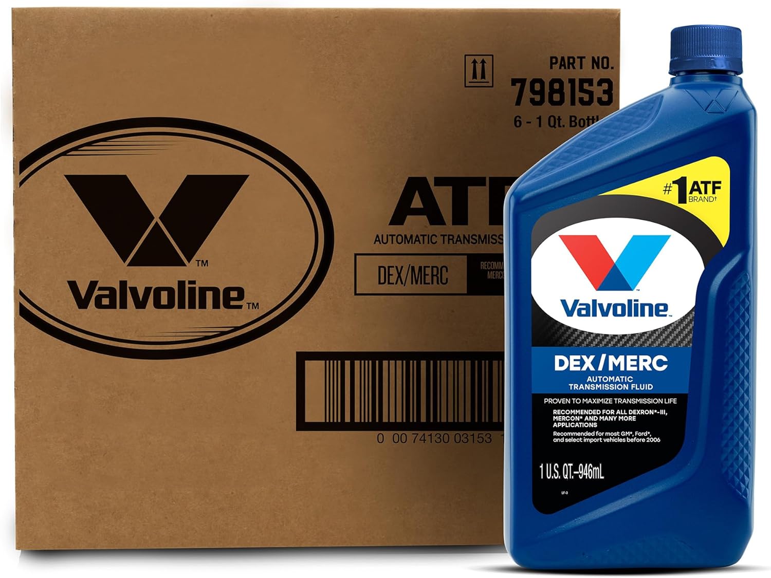 Valvoline DEX/MERC (ATF) Automatic Transmission Fluid 1 QT, Case of 6