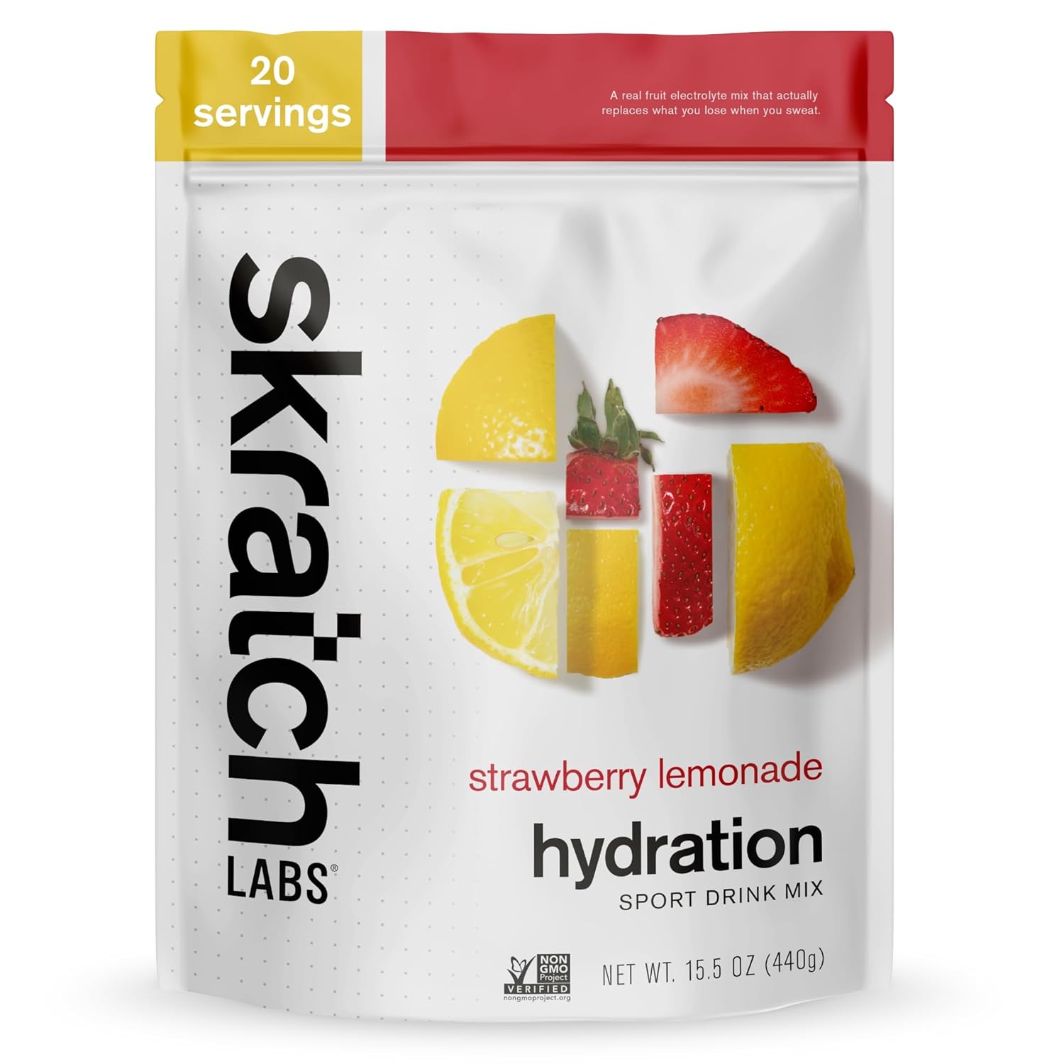Skratch Labs Hydration Powder | Sport Drink Mix | Electrolytes Powder for Exercise, Endurance, and Performance | Strawberry Lemonade | 20 Servings | Non-GMO, Vegan, Kosher