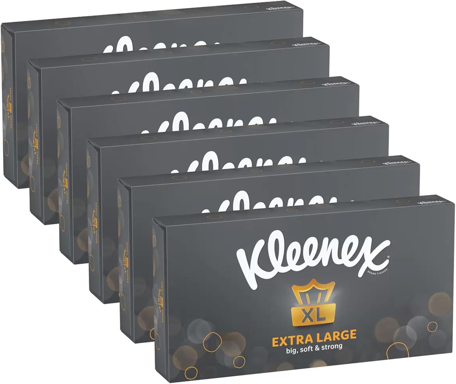 Kleenex Extra Large Facial Tissue for Men 2ply 90 Sheets, Pack of 6