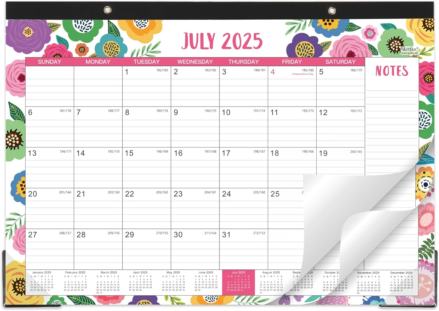 2025-2026 Desk Calendar - July 2025 to December 2026, Desk Calendar 2025-2026 Large 17" x 12", Large Ruled Blocks, to-do List & Notes, Corner Protectors, Office Supplies Calendar for Planning