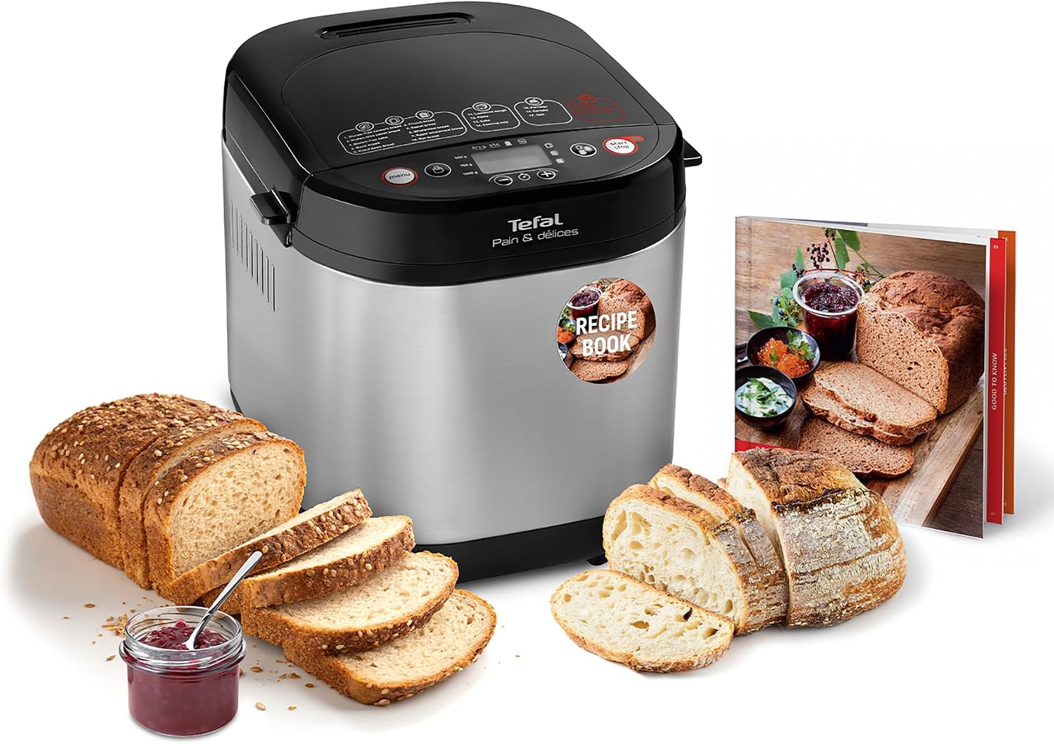 Tefal Bread Maker, 20 Automatic Programs, 15-Hour Delay Start, Compact