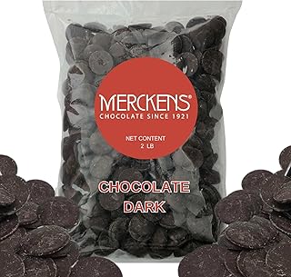 Merckens Dark Chocolate Melting Wafers 2LB – Smooth and Creamy, Perfect for Dipping, Baking, Candy Making, and Decorating Desserts – Ideal for Fountains, Coating, and Molded Chocolates 2 Pound. ( Dark Chocolate)