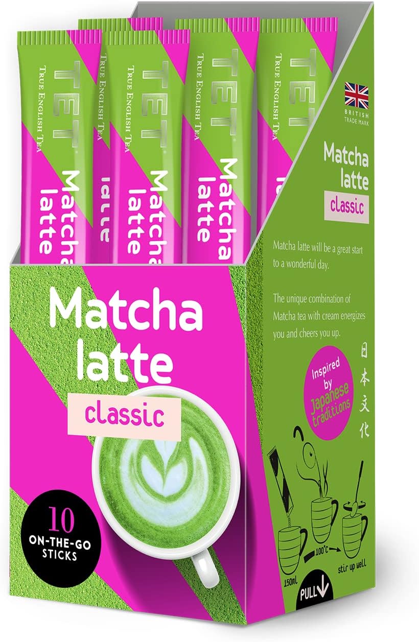 TET Matcha Latte Classic, Green tea based drink, 10 x 10g sticks