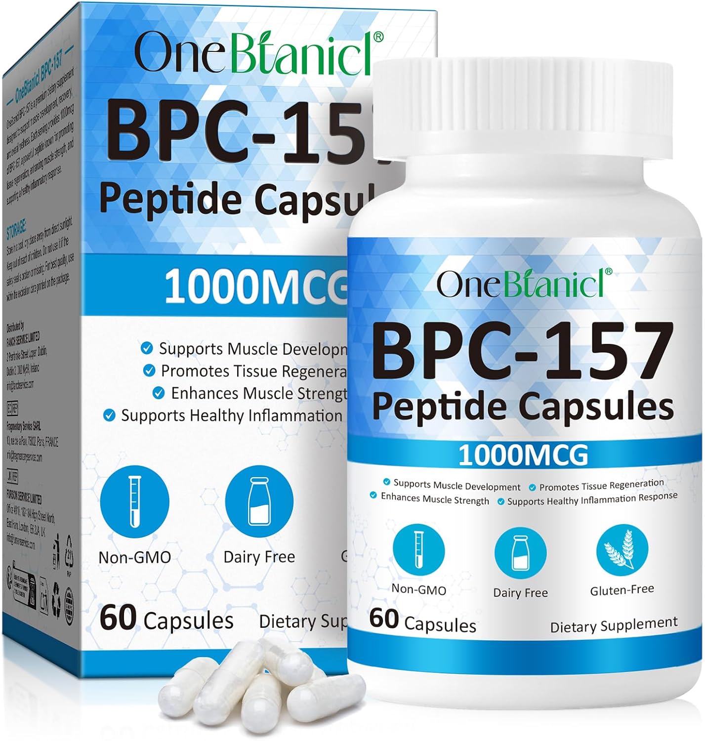 BPC-157 Peptide Capsules, Non-GMO, Gluten-Free- 60 Capsules (1)