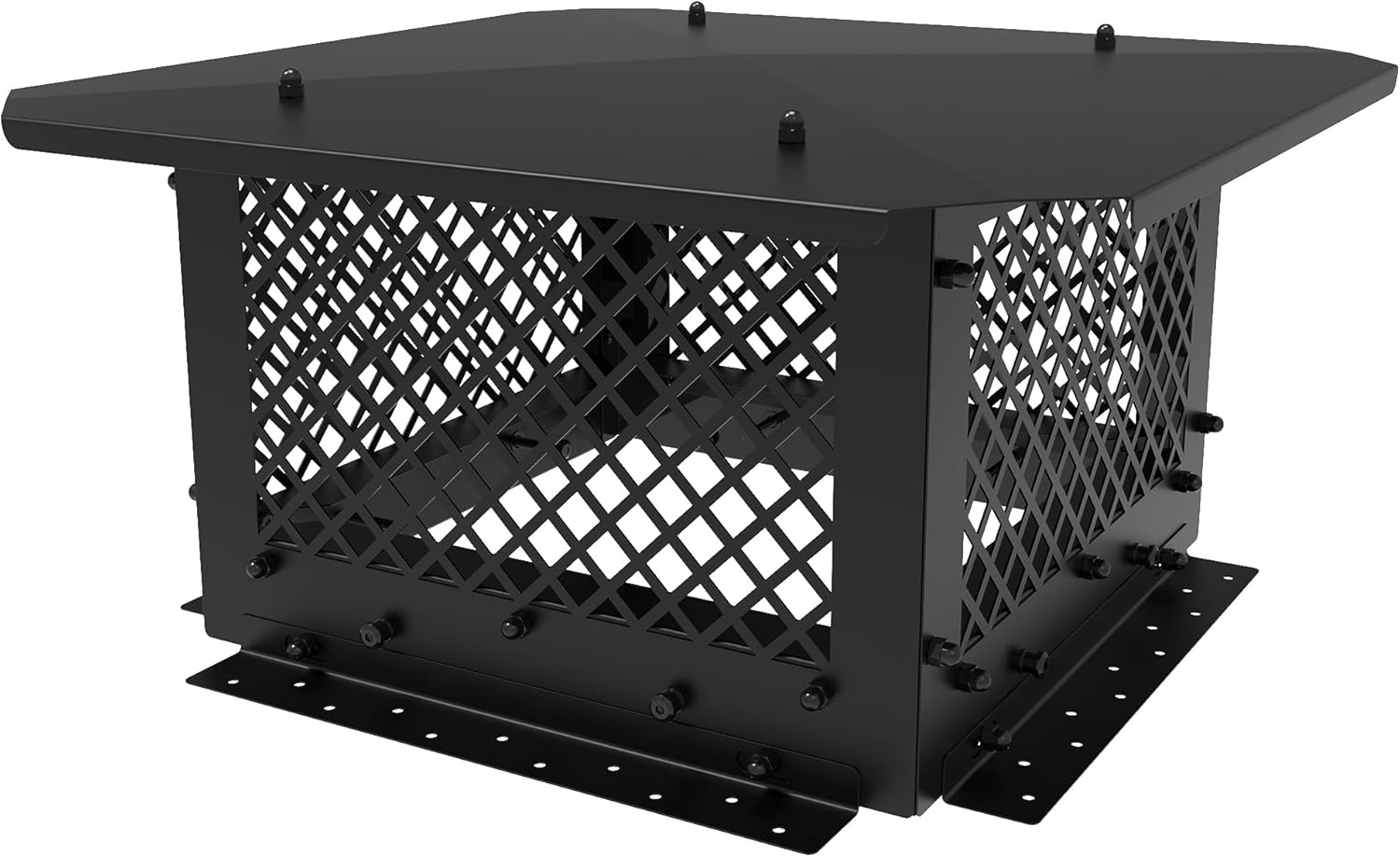 Chimney Cap, 14" x 14" Chimney Cover, Chimney Rain Caps, Fireplace Chimney Caps for Outside Adjustable Bottom to Fit Existing Clay Flue Tile Sizes, Black