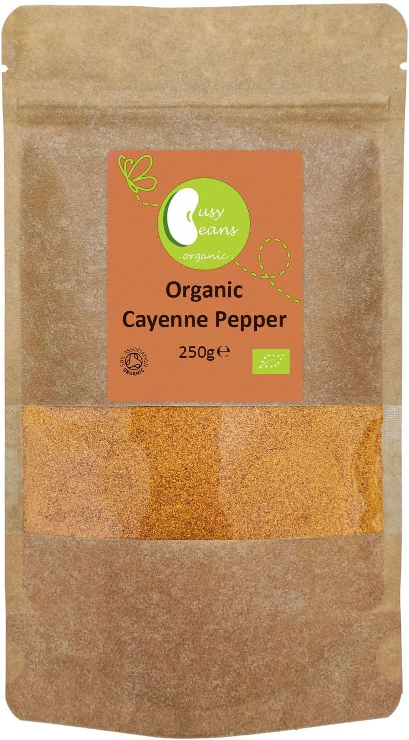 Organic Cayenne Pepper - Certified Organic - by Busy Beans Organic (250g)