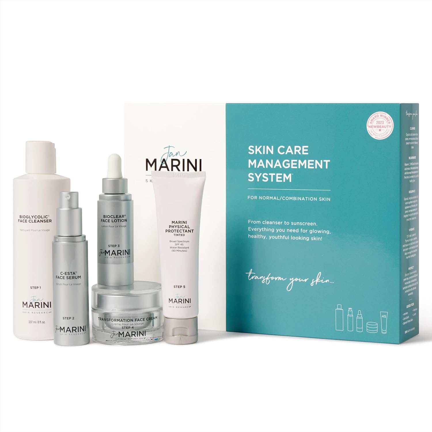 Jan Marini Skin Research Skin Care Management System - With Marini Physical Protectant Tinted SPF 45 - Normal/Combination Skin