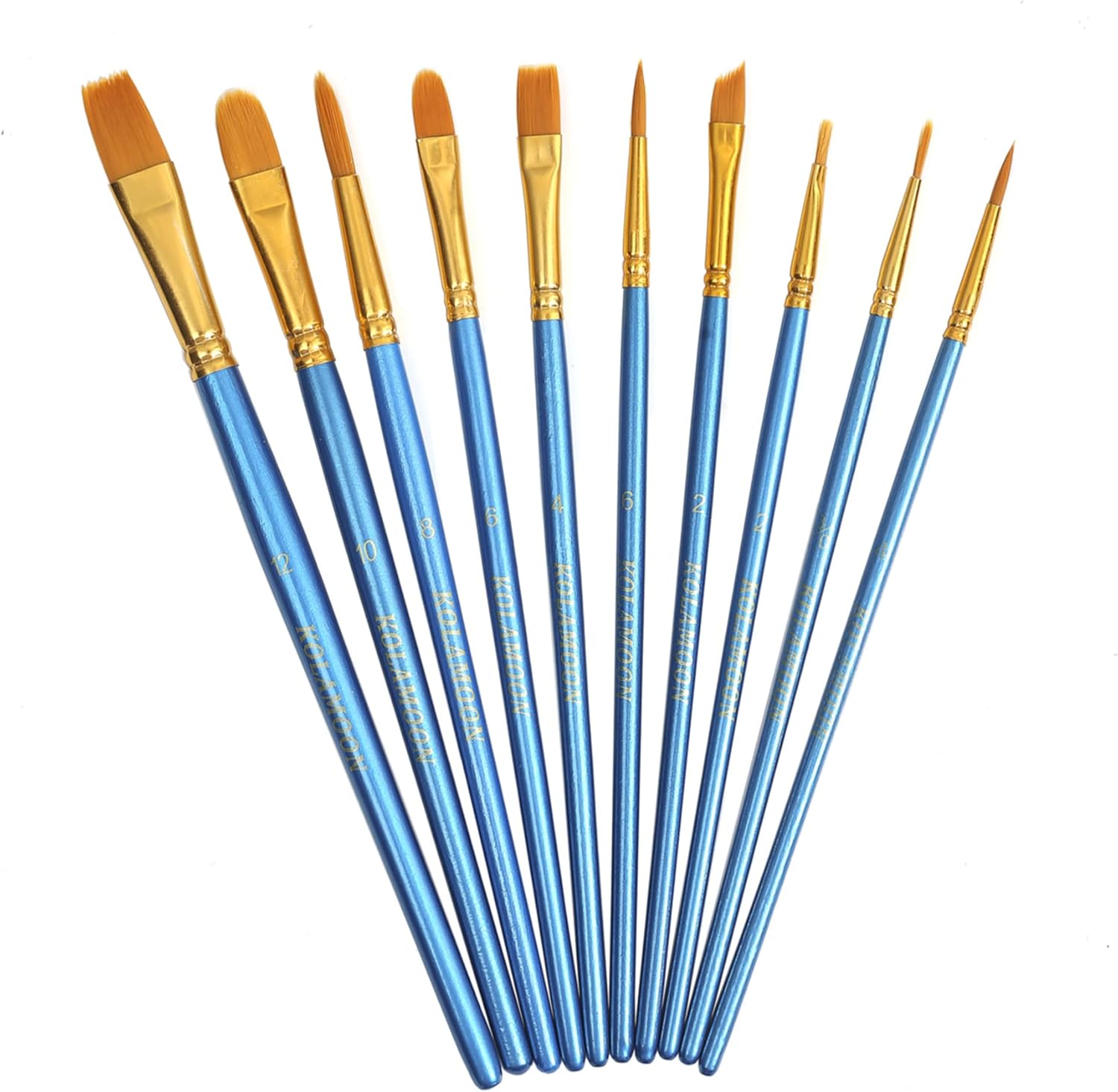10pcs Artist Nylon Paint Brushes Set for Body, Face, Watercolor, Acrylic and Oil Painting