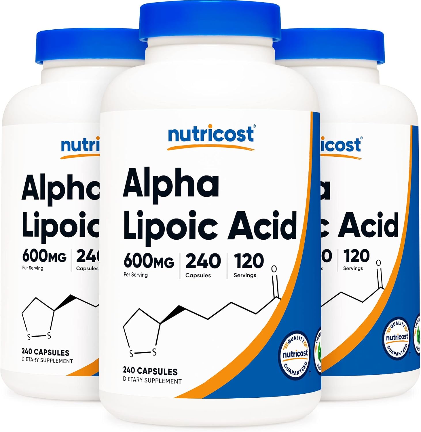 Nutricost Alpha Lipoic Acid 600mg, 240 Vegetarian Capsules (3 Bottles)