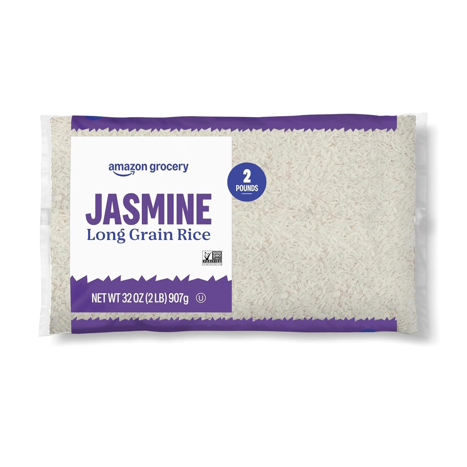 Amazon Grocery, Jasmine Long Grain Rice, 2 Lb (Previously Amazon Fresh, Packaging May Vary)