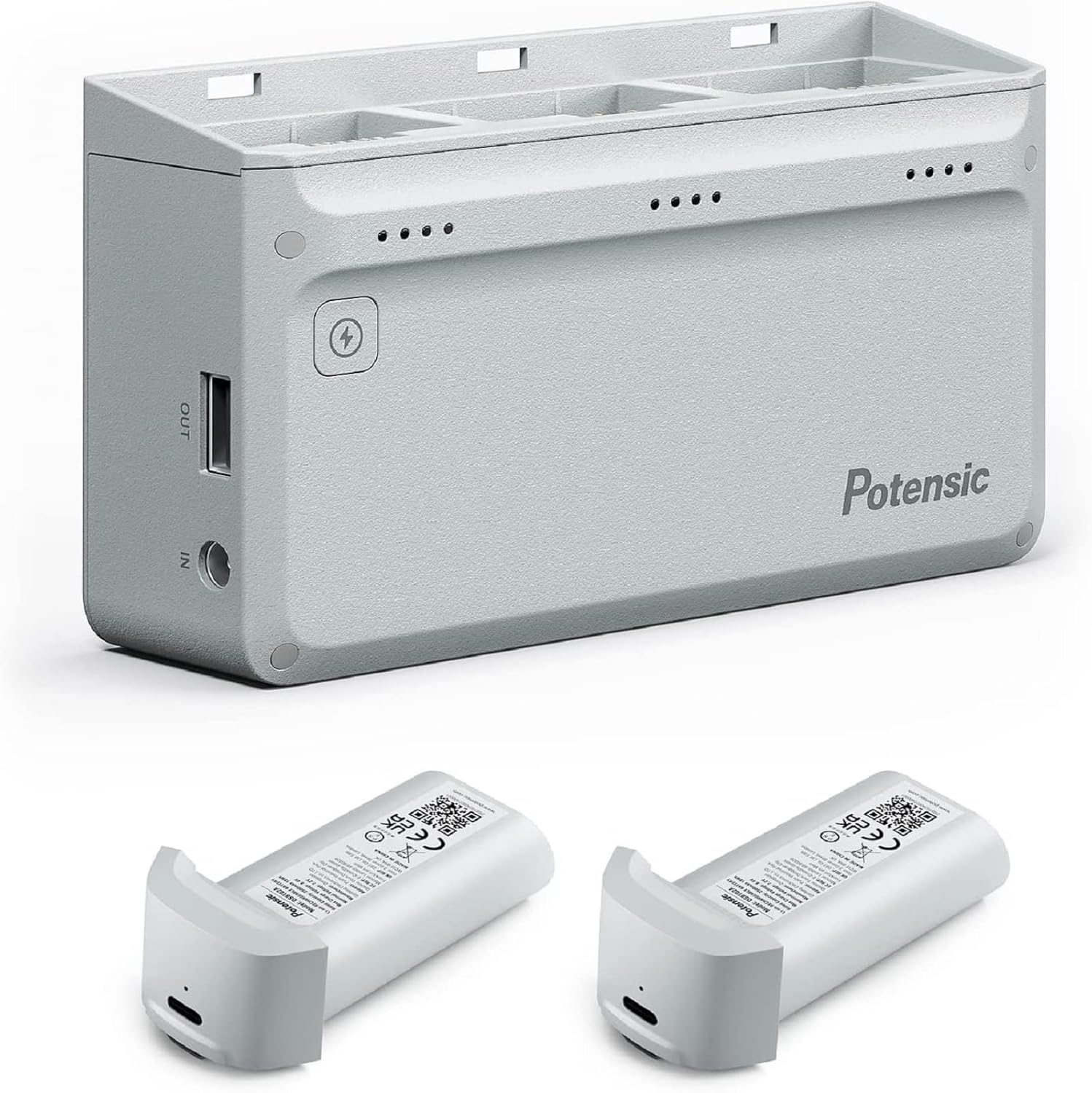 Potensic Atom SE Parallel Charging Hub with 2 Smart Batteries and 1 Super Quick Charge Adapter (Batteries in This Set is for Atom SE Only)