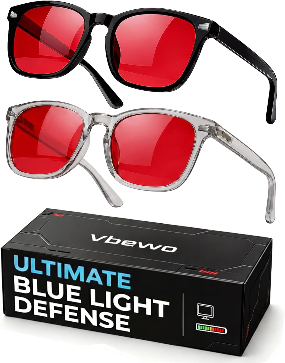 2 Packs Professional Sleep Glasses with 99.9% Blue Light Blocking