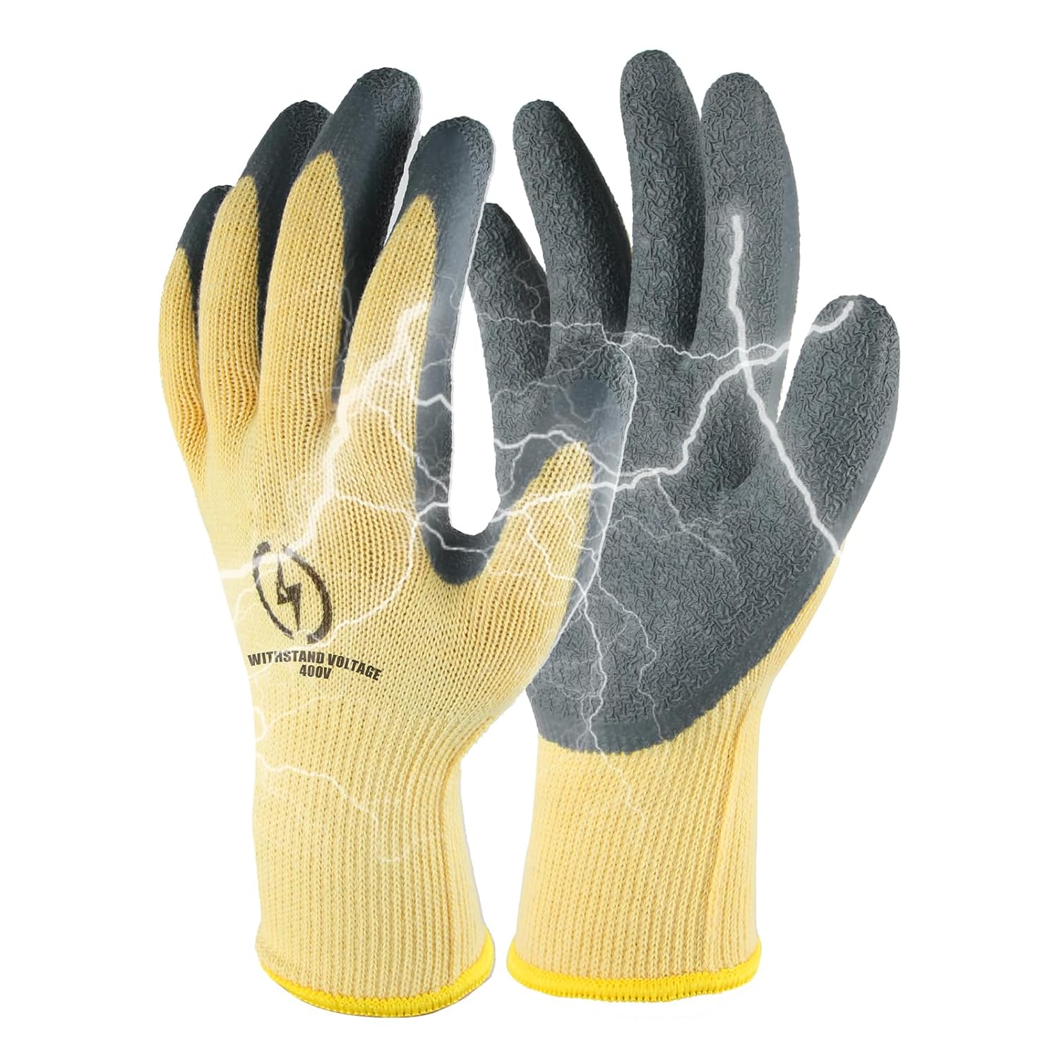 Electrician Gloves 400V Insulating Rubber Work Gloves,Flame Retardant Safety Gloves for Electrical Maintenance,Non-Slip,High Voltage Insulation,Electrical Safety Protection for Home & Industrial Use