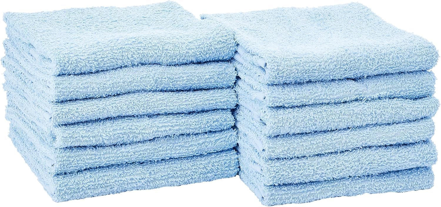 Simpli-Magic Cotton Hand Towels, 12 Pack, 16” x 27”, Blue