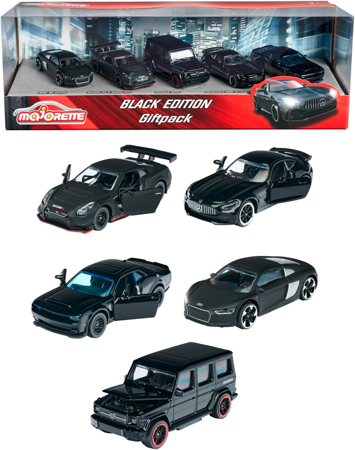 Majorette 212053174 Other License BLACK EDITION DIE-CAST COLLECTOR 5 CAR PACK Age 3+