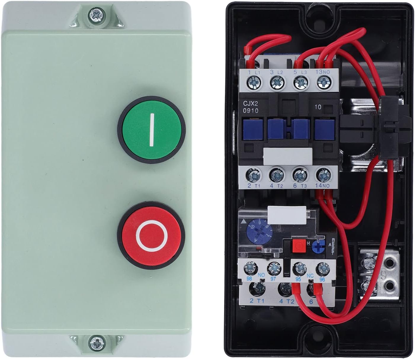 Focket Magnetic Electric Motor Starter, 2.2KW Single Phase 220/230V 4KW 220/230v 7-10A IP55 Waterproof Electric Motor Switch Heavy Duty Motor Starter Overload