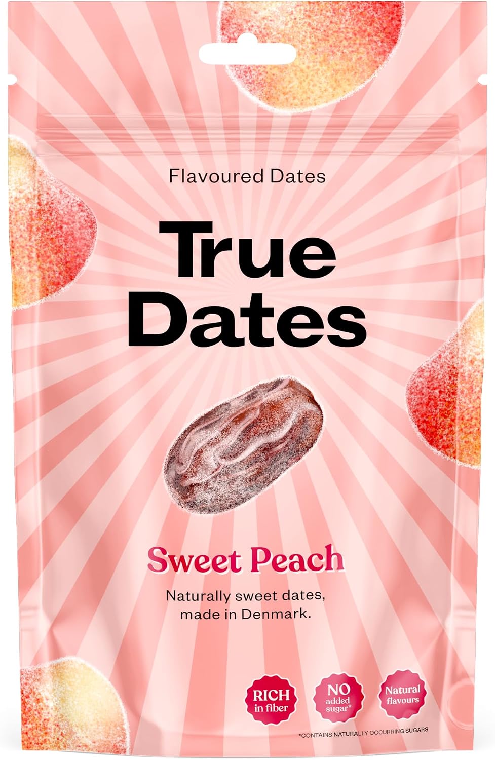 True Dates - PEACH | naturally flavoured sweet dates | No added sugar, Vegan, Palm Oil Free | 100 g