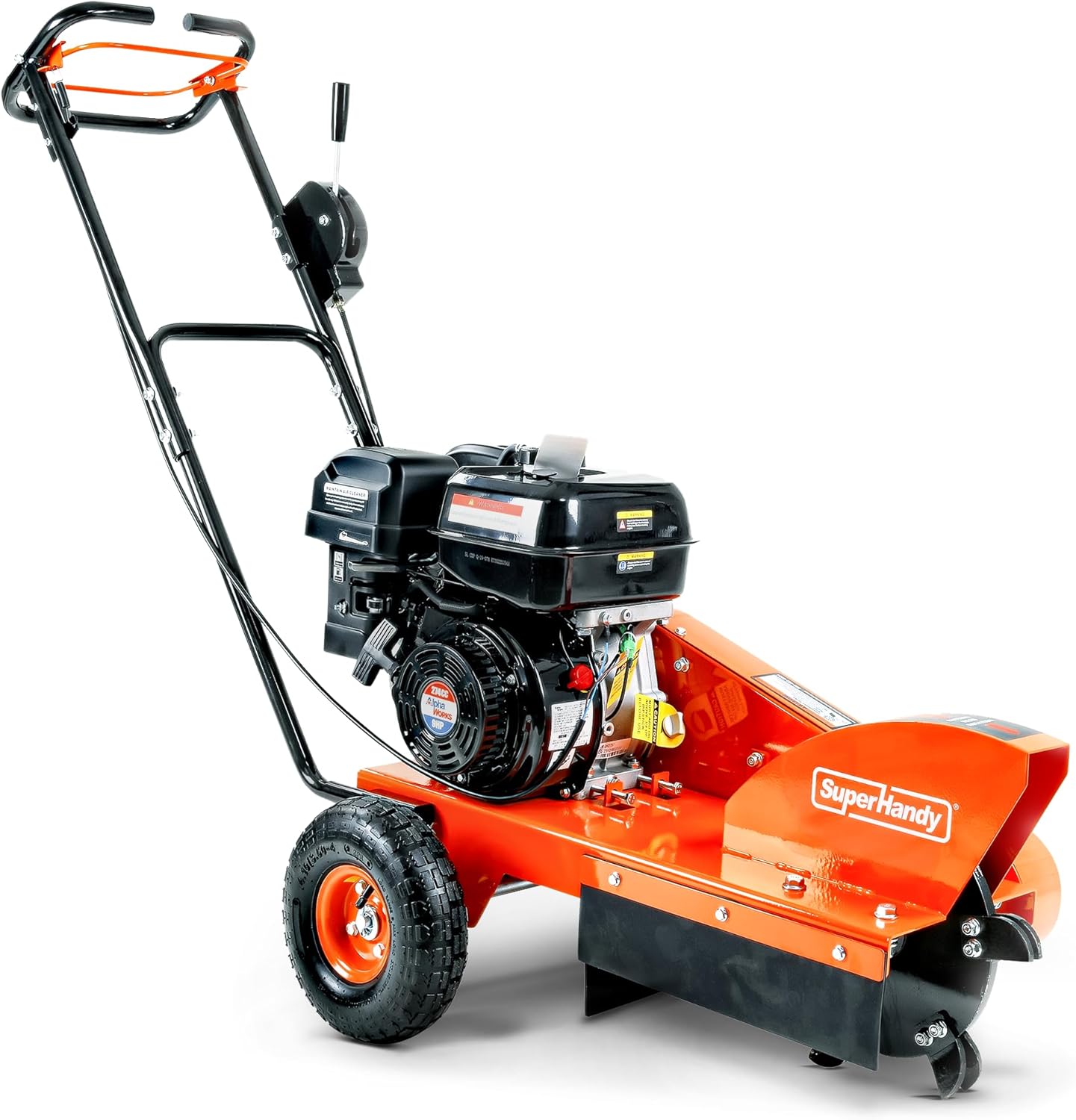 SuperHandy Gas-Powered Stump Grinder with 9HP Engine, Direct Belt Drive, 12-Inch Cutting Depth, 6 Durable Carbide Teeth – Compact and Lightweight