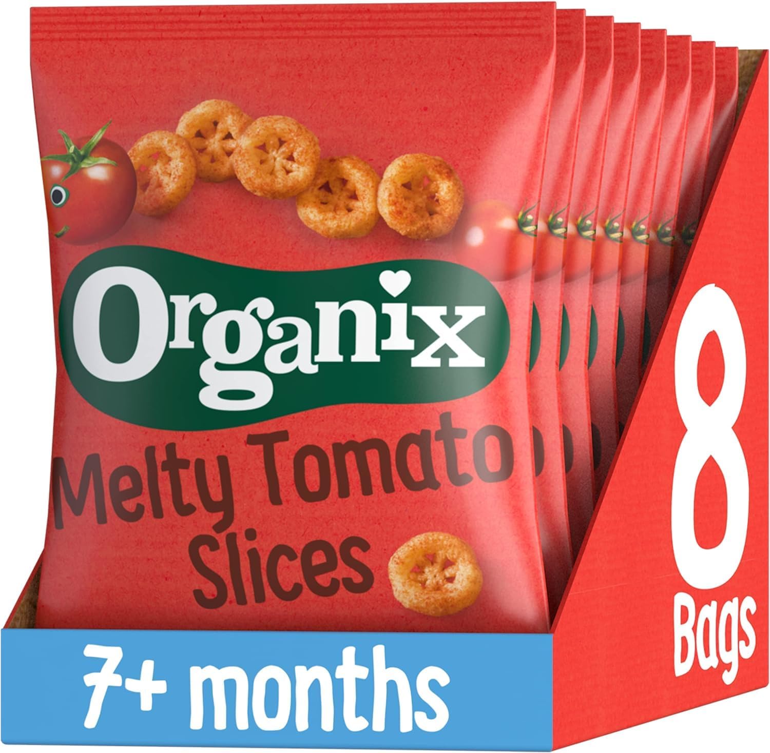 Organix Melty Tomato Slices Organic Baby Finger Food Snack 7+ Months 20g (Pack of 8)
