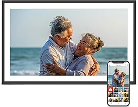 Digital Picture Frame, 15.6 Inch Large Frameo Digital Photo Frame WiFi, 32GB, 1920 * 1080 IPS HD Touch Screen, Tabletop&Wall-Mounted, Share Picture Video, Birthday, Wedding, for Mom