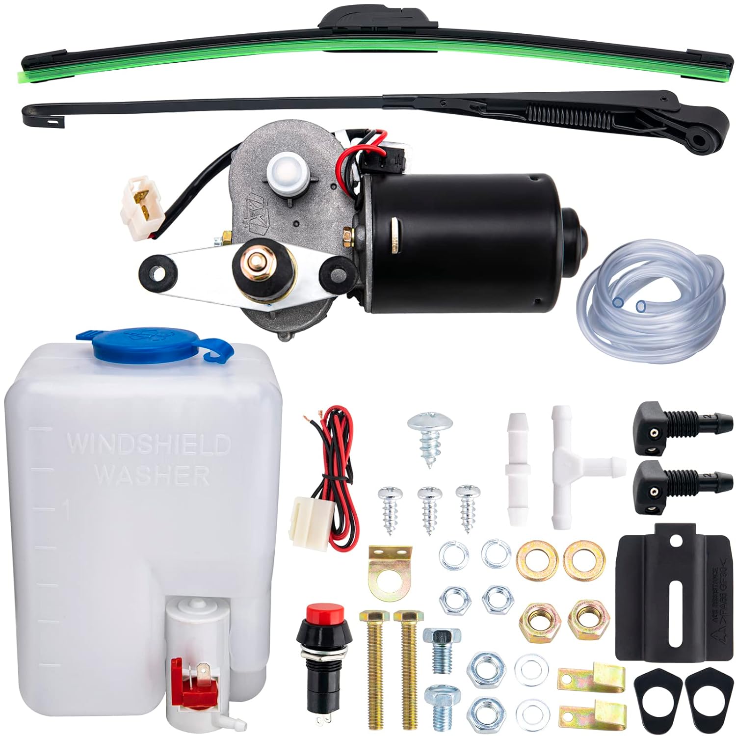 Electric UTV Windshield Wiper Kit, Universal Windshield Wiper Motor Kit, 12V Electric Windshield Wiper Kit for UTV Golf Cart Universal Power Wiper Kit