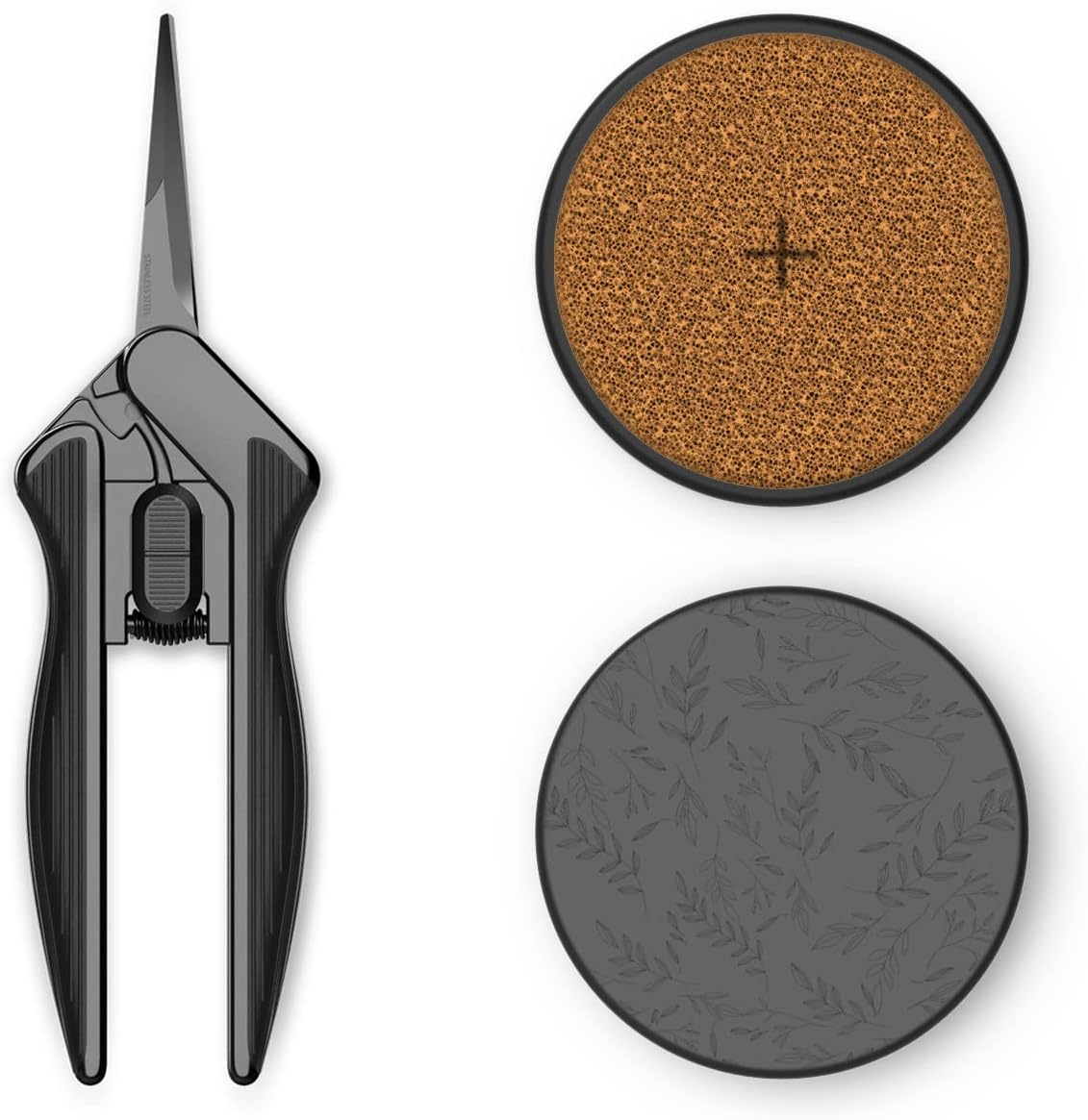 AC Infinity 16cm Stainless Steel Pruning Shear with Cleaning Kit, Lightweight Ergonomic Design, Nonstick TitaniumCoated Blades for Gardening, Hydroponics, Grow Tents, 6-Inch