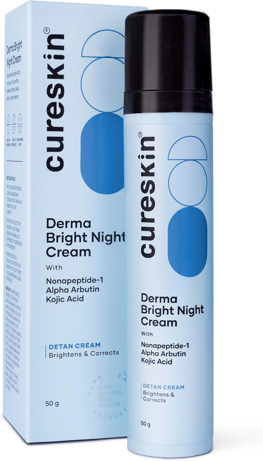 Cureskin Kojic Acid Face Cream for Uneven Skin Tone & Dullness | With Alpha Arbutin, Niacinamide & Nonapeptide, 50 g (Pack of 1)