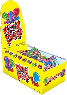 Ring Lollipops Variety Pack, 24 Count Assorted Flavors, Individually Wrapped Bulk Lollipop