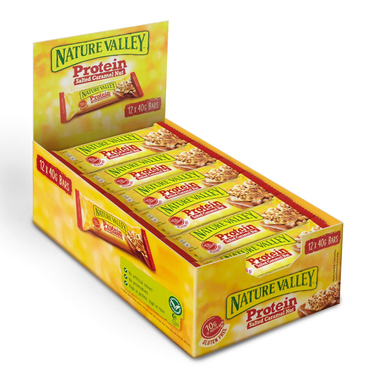 Nature Valley Protein Salted Caramel Nut Gluten Free Cereal Bars 12 x 40g