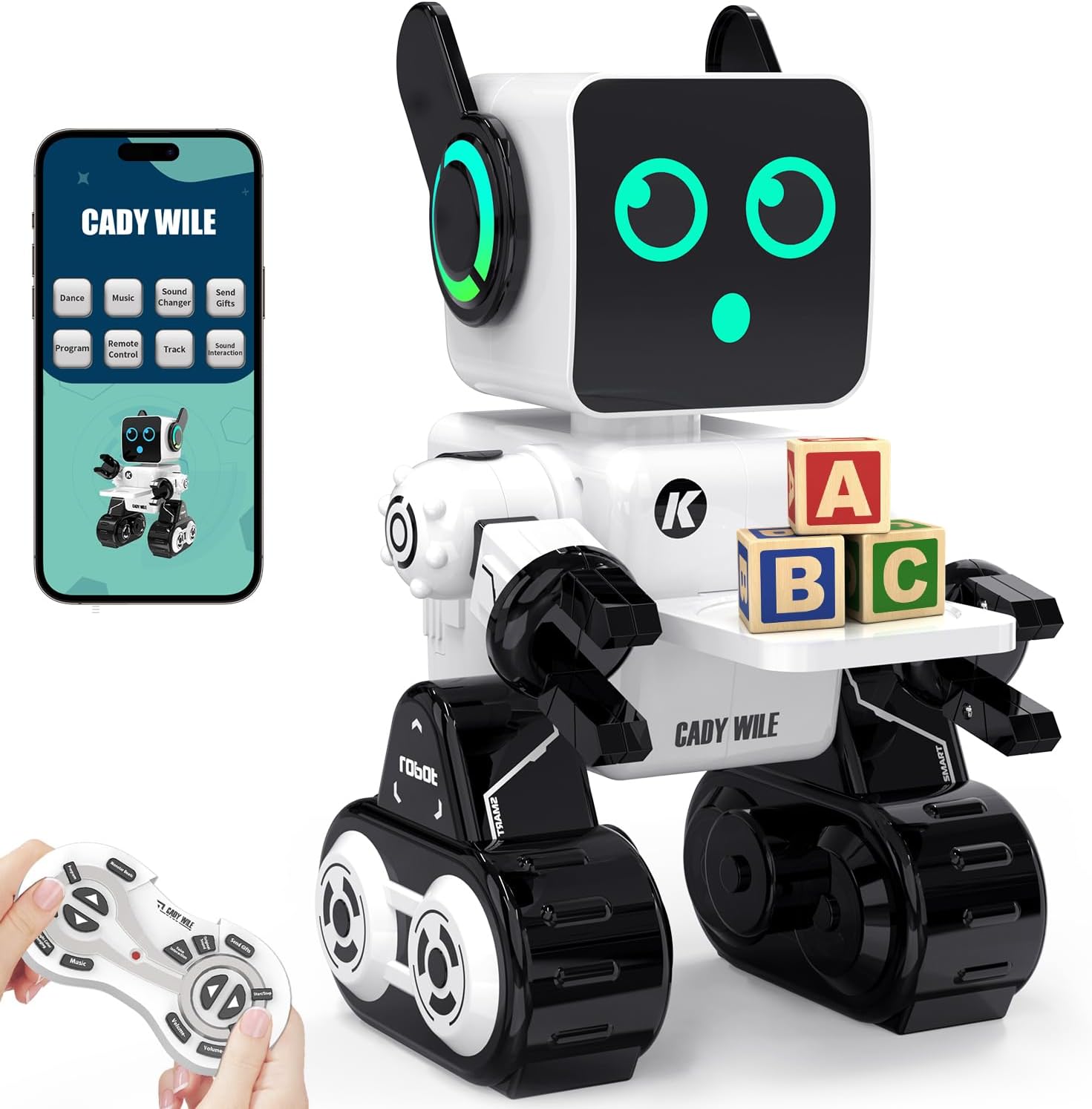 okk Robot Toy for Kids, Smart Robots Remote, APP, Touch and Sound Control, Robotics Intelligent Programmable, Robot Toy with Walking Dancing Singing Talking Transferring Items for Boys Girls