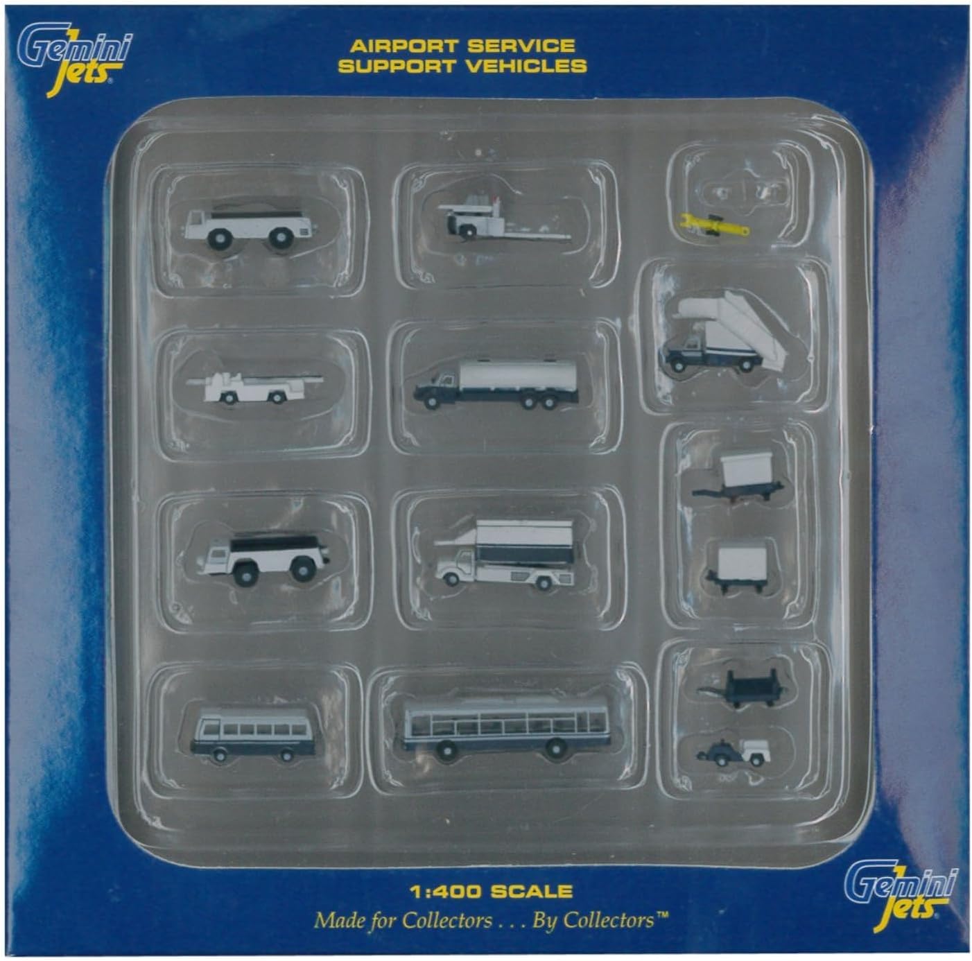 Gemini Jets Ground Airport Service Support Vehicles Accessories, 1:400 Scale, 14-Piece