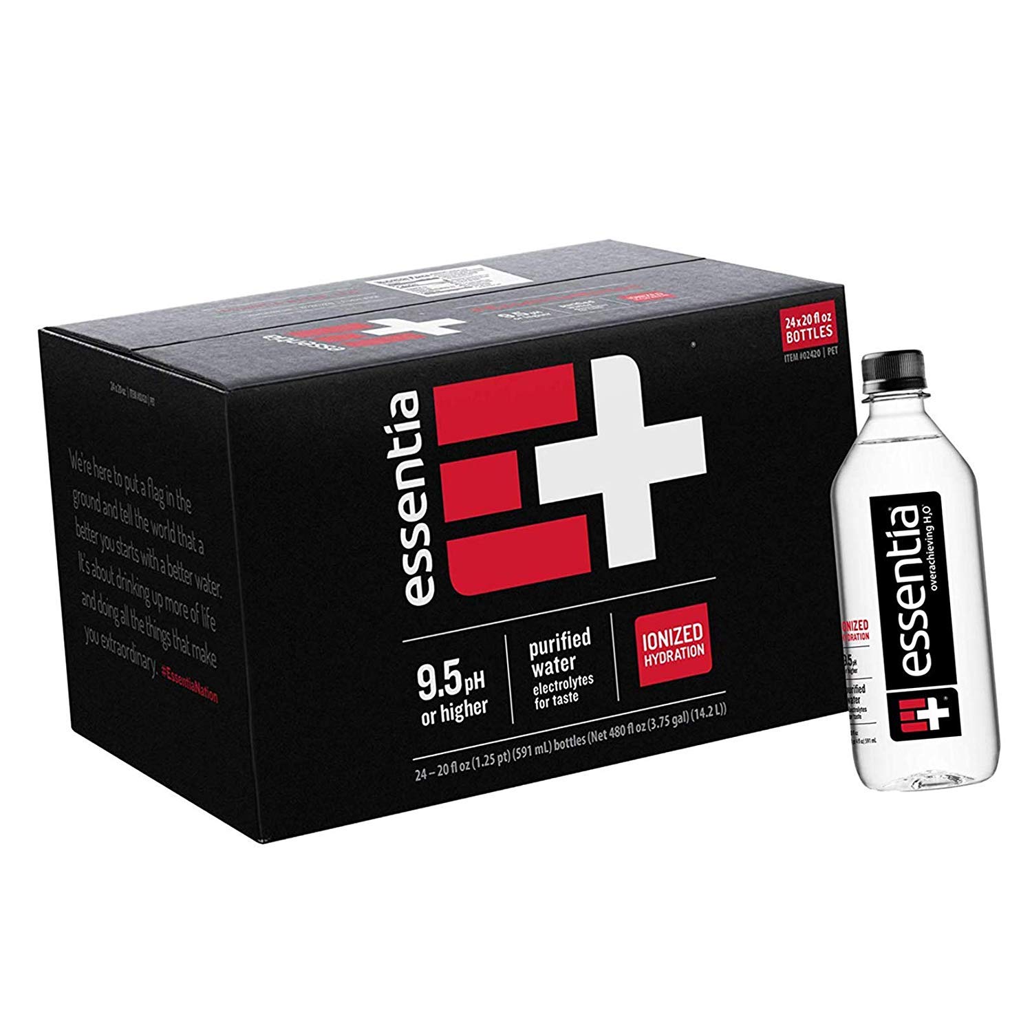 ESSENTIA WATER Water, 20 Fl Oz (Pack of 24)