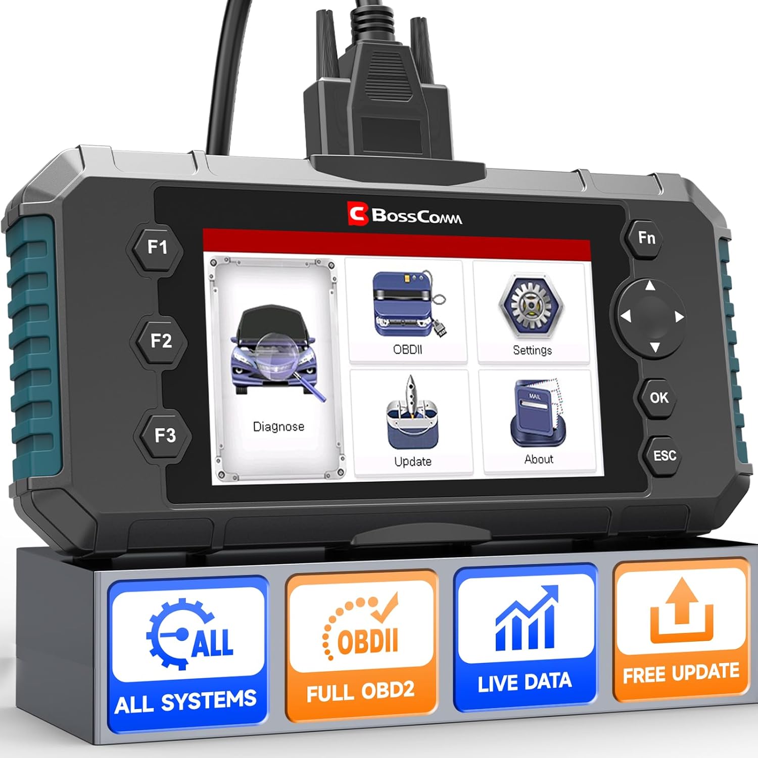 BOSSCOMM IFIX435 All Systems OBD2 Scanner Diagnostic Tool,ABS SRS(Airbag) Transmission Engine Scanner,Scan Tool & Code Reader for Cars and Trucks with Auto VIN, Lifetime Free Update