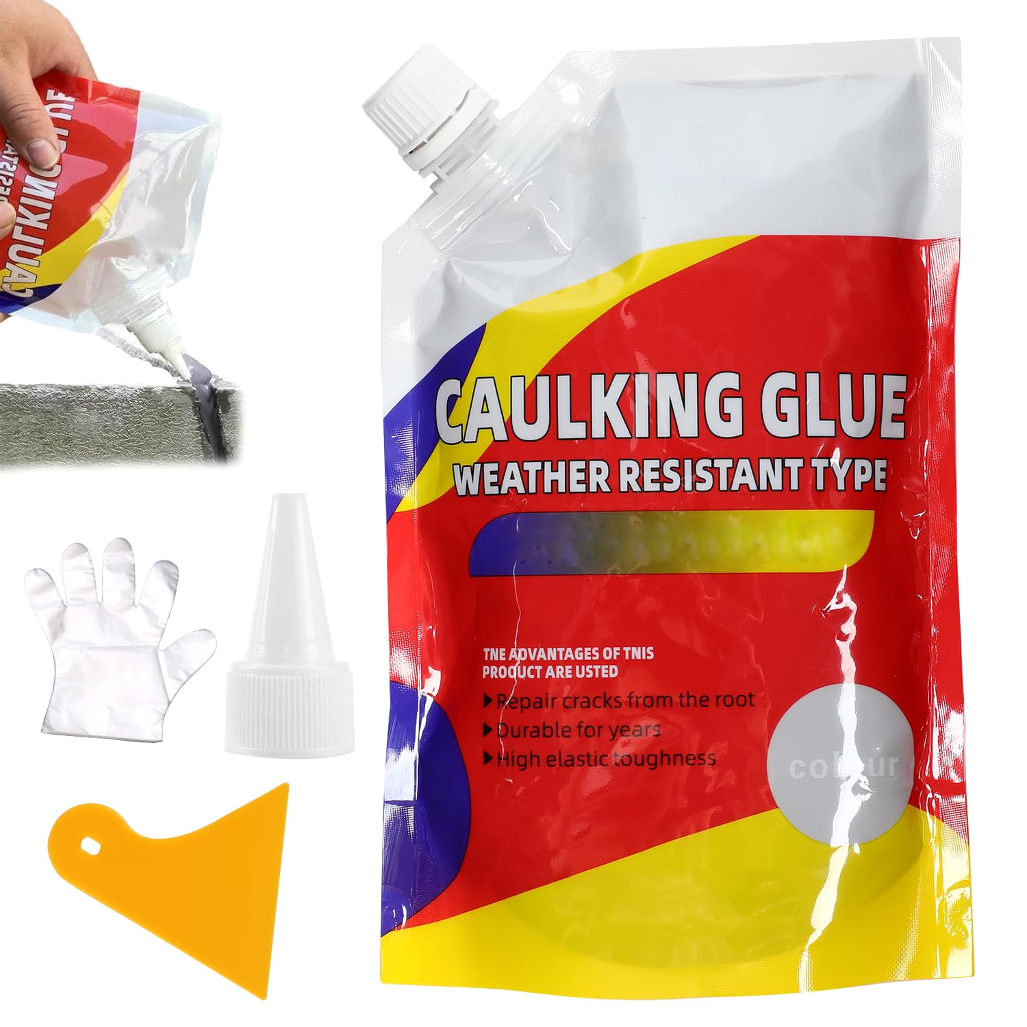 Slab Concrete Crack Waterproof Repair Sealant,Concrete Crack Filler,Caulking Glue Weather Resistant Type, Concrete Crack Repair Sealant,Quick-Drying Sealing Adhesive (500g) (1)