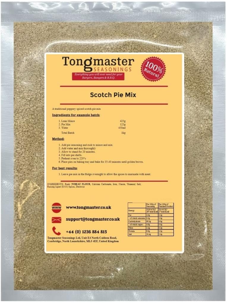 Scotch Pie Dry Spice Seasoning Mix - 125g (Just add meat and water to spice mix then fil into pie shells) Fills 12 pie shells