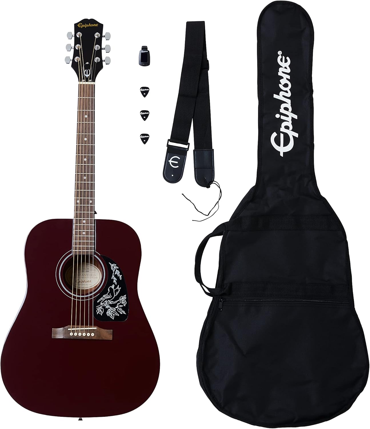 Epiphone Starling Acoustic Player Pack, Wine Red with Gig Bag