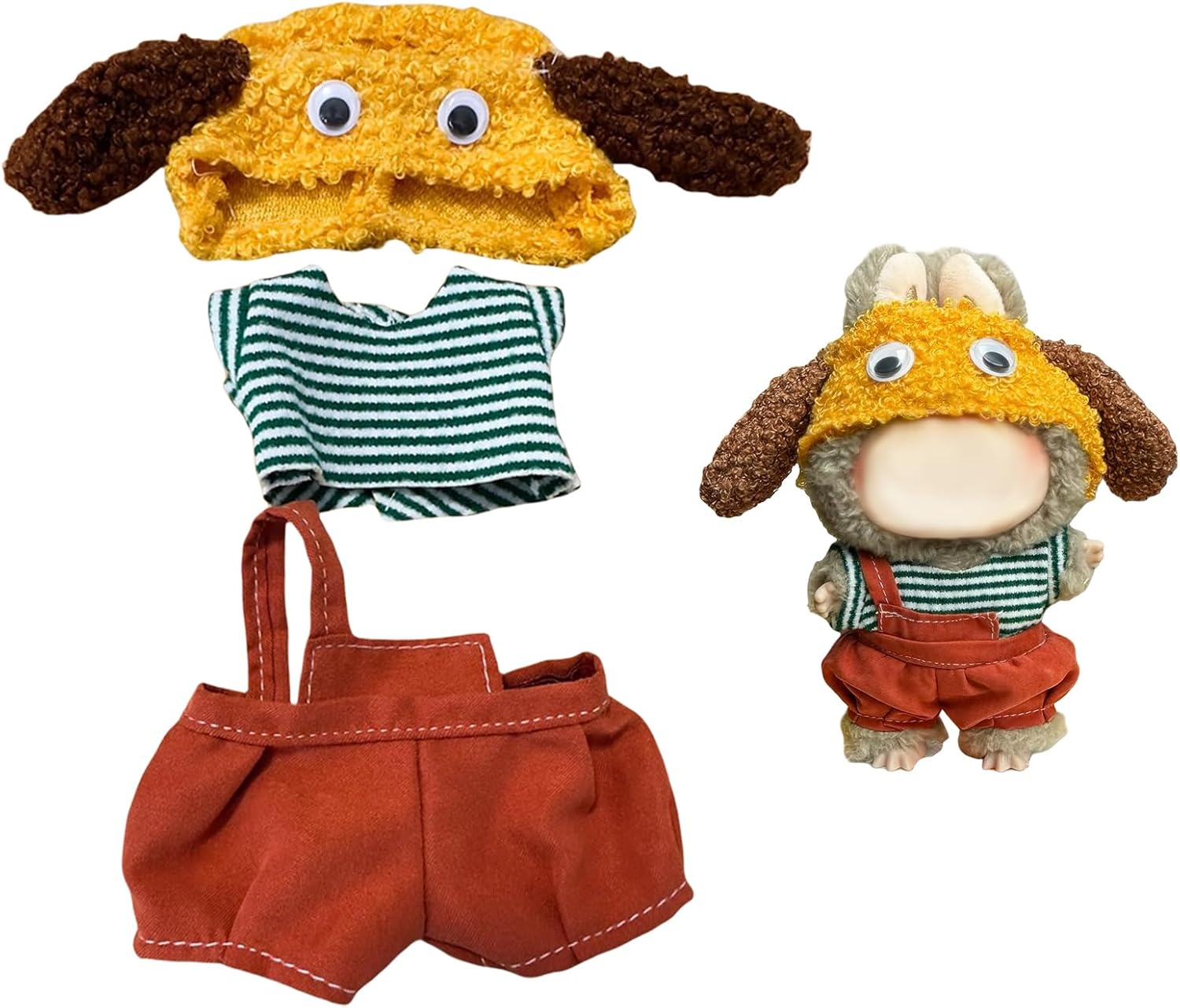 Mrltau Cute Doll Clothes For Labubu Doll 15 17 Cm, Miniature Accessories Set For Labubu Clothes Accessories, Compatible with Labubu Keychain Outfit Doll Accessories Gifts