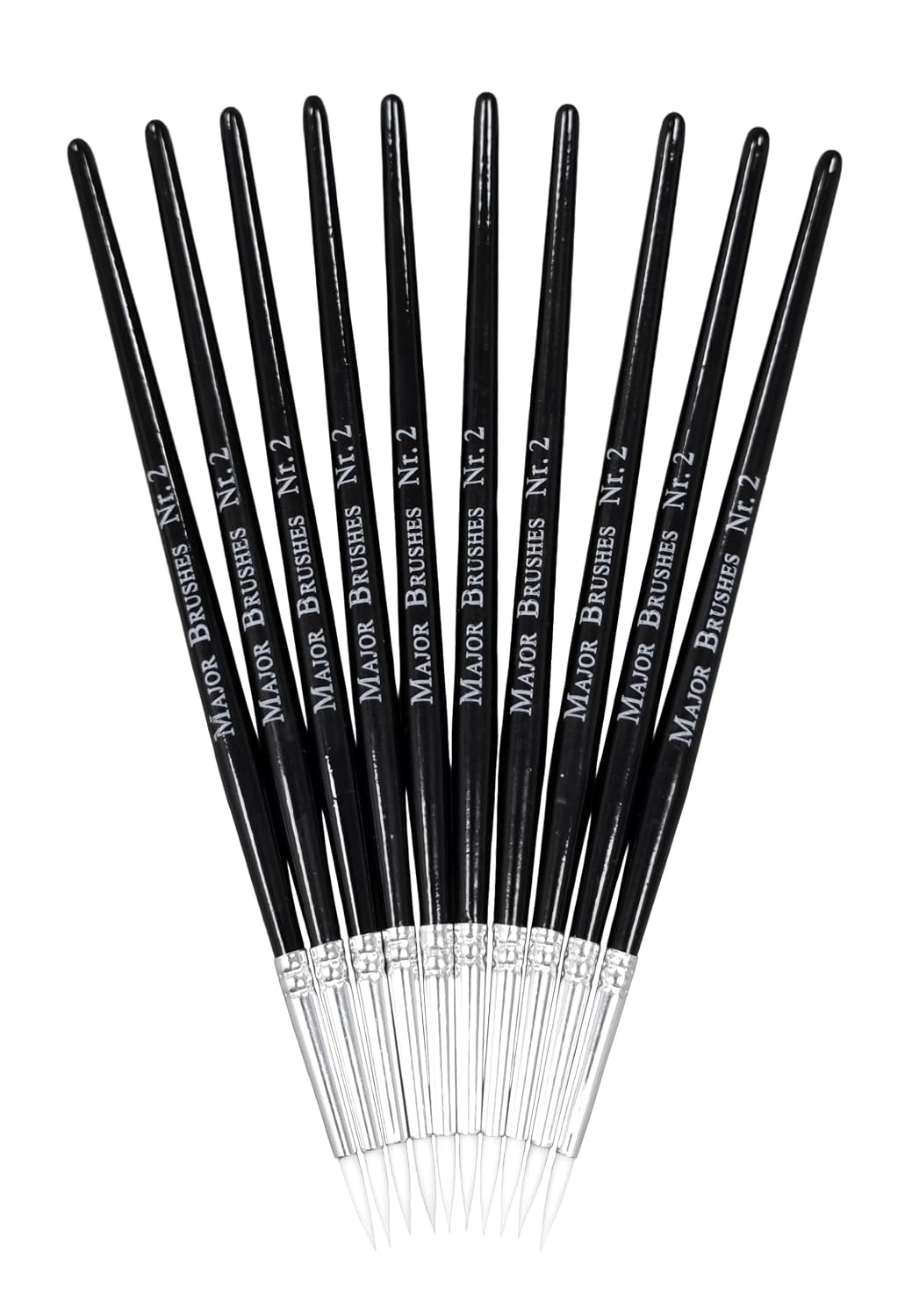 Major Brushes Sable Substitute Size 2 Paint Brushes - Pack of 10