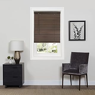 Cordless Room Darkening Mini Blind - 23 Inch Width, 64 Inch Length, 1" Slat Size - Mahogany - Cordless GII Deluxe Sundown Horizontal Windows Blinds for Interior by Achim Home Decor