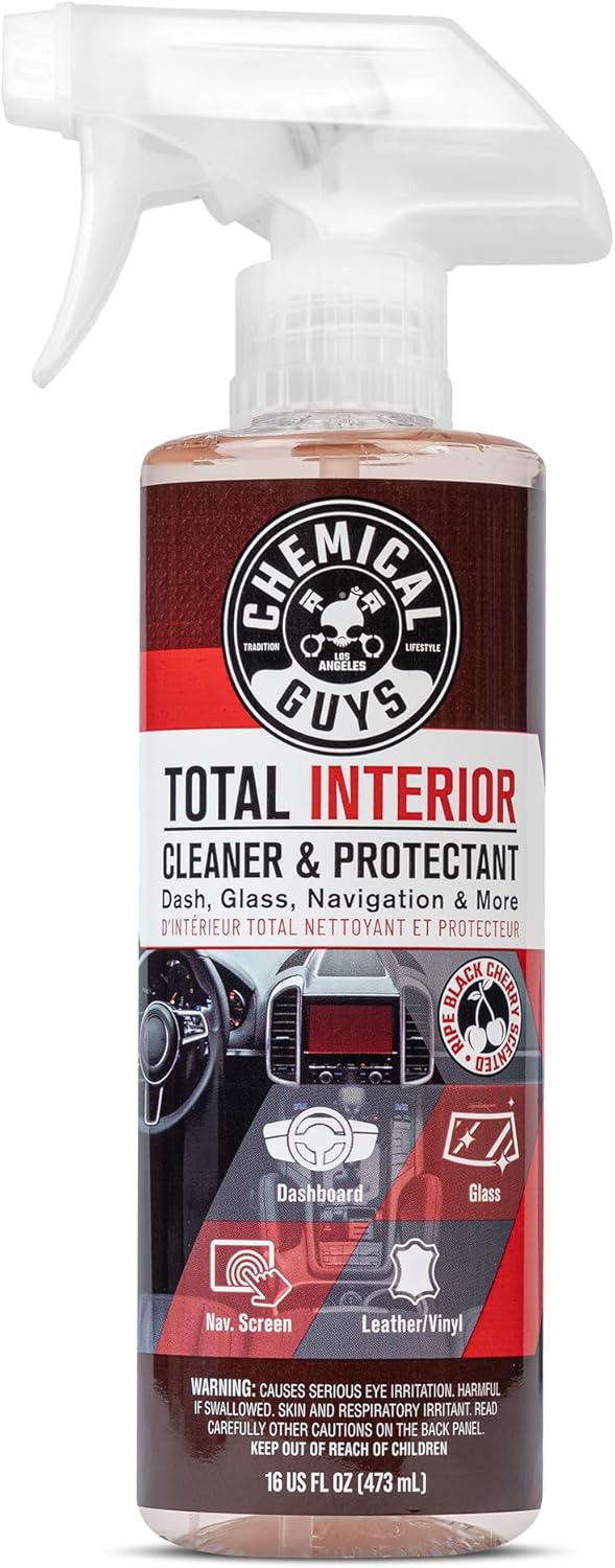 Chemical Guys SPI22516 Total Interior Cleaner & Protectant (Safe on Dash, Leather, Vinyl, Plastics, Trim, Glass, Fabric & More), 16 Fl Oz (Pack of 1) (Black Cherry Scent)