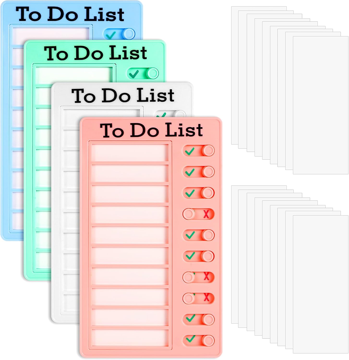 Chores Chart for Kids,4Pcs to Do List, Checklist Board Detachable Reusable Daily Schedule Behavior Chart,Memo Checklist Chore Chart Planner Board