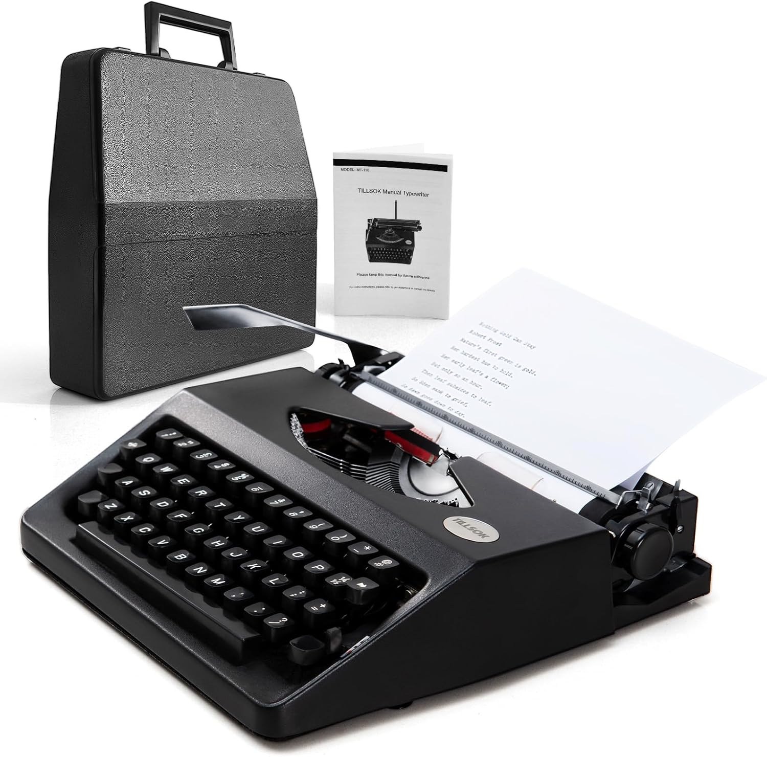 Vintage Typewriter - Portable Manual Typewriter, The Retro Typewriter for Creative Writing, Ideal Gift for Word Processor Enthusiasts