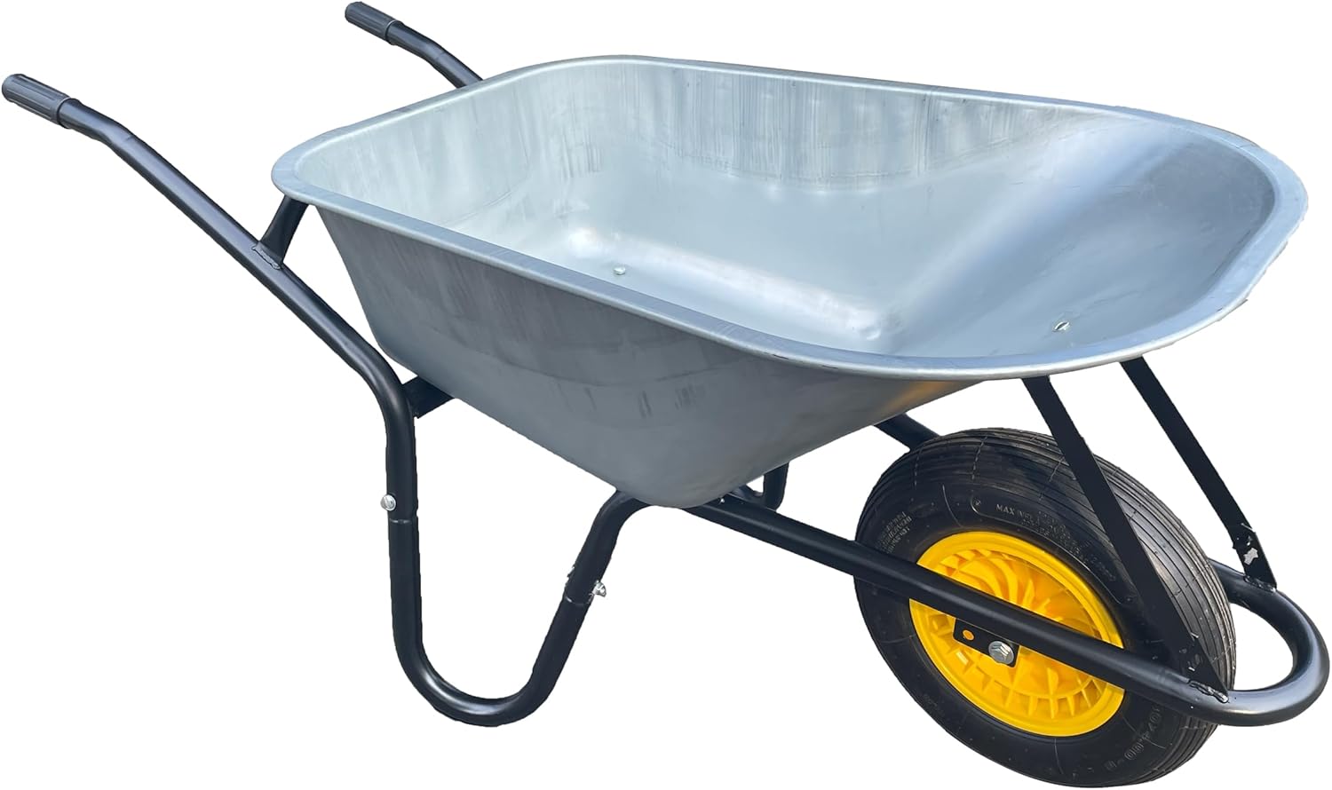 Neo 120L Large Heavy Duty Solid Wheelbarrow Wheel Barrow Garden Trolley Tyre