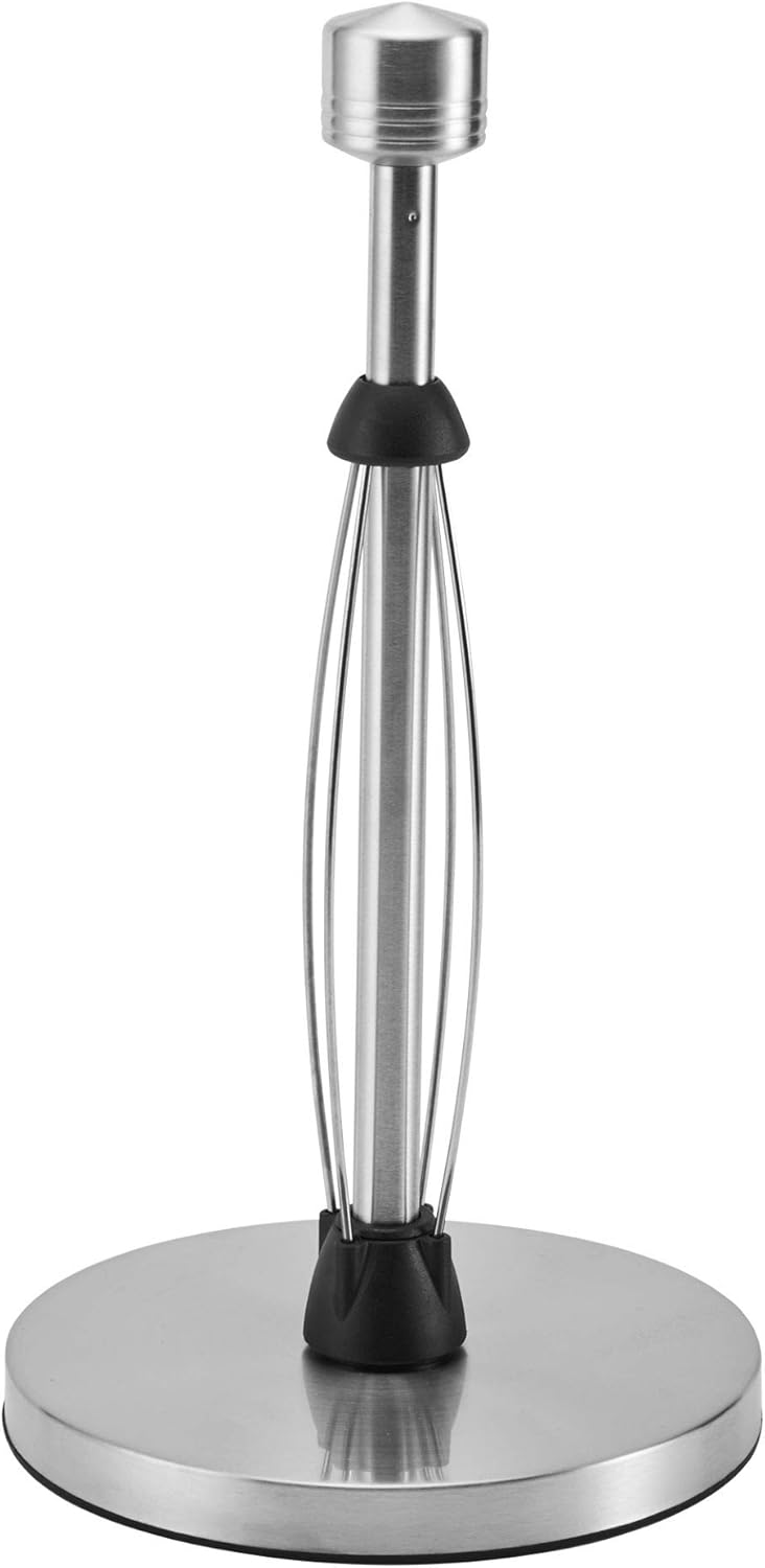 Kamenstein Perfect Tear Low Profile Stainless Steel Countertop Paper Towel Holder, One Handed Pull, No Unraveling, Weighted Base to Prevent Tipping, 13 Inch