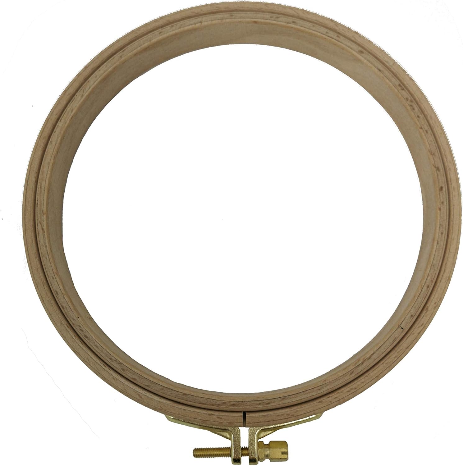 Nurge Premium Beech Wood Gold Clasp Embroidery Hoop 6" Inches/16cm Diameter - 8mm Thick