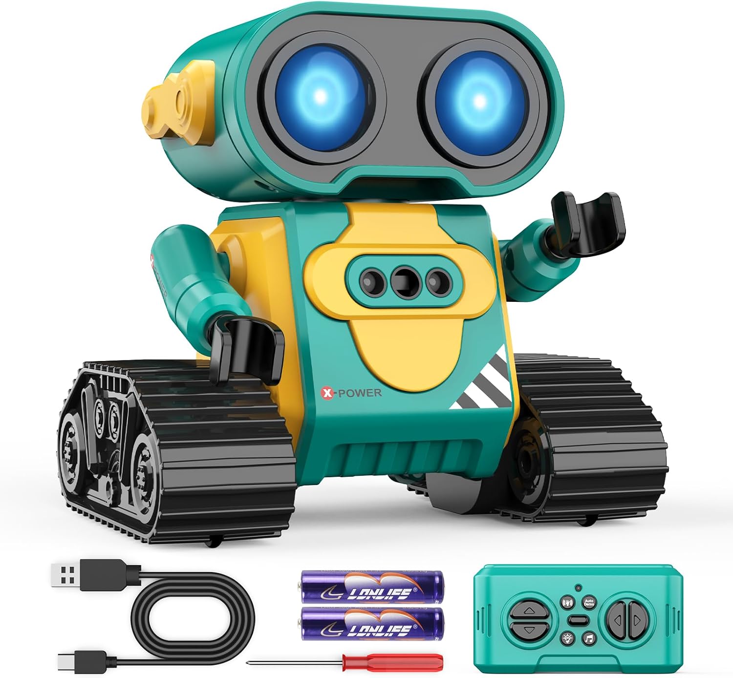 Hamourd Electronic Pets Robot Toys for Boys & Girls, Remote Control Robot Kids Toys, Auto-Demo, Gesture Sensing, and Multiple Eye Light Auto Modes, Flexible Arms, Dance, Music, Boys Toys